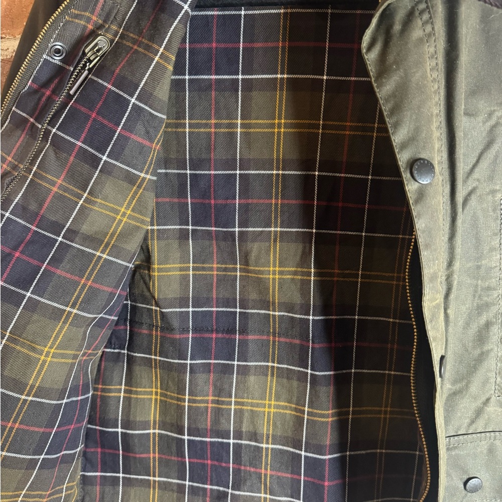 Barbour Boys Beaufort Waxed Cotton Jacket Olive Green Size Large Excellent Condi - Picture 5 of 12